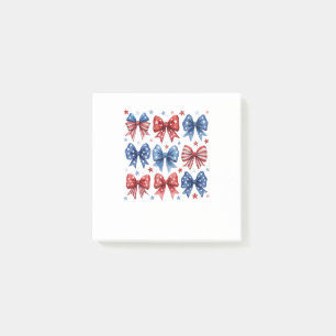 Coquette American Flag Coquette Bow 4. Juli Post-it Klebezettel