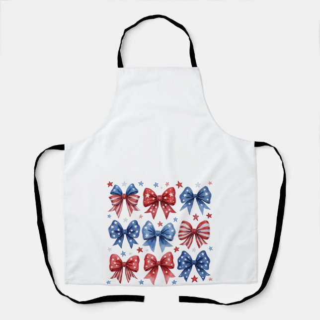 Coquette American Flag Coquette Bow 4. Juli Schürze (Vorderseite)