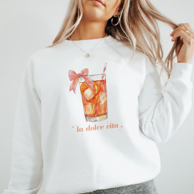 Coquette Aperol Spritz Cocktail 'La Dolce Vita' Sweatshirt (Von Creator hochgeladen)