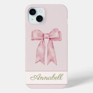 Coquette Ästhetik Feminine Pink Bow Personalisiert Case-Mate iPhone Hülle