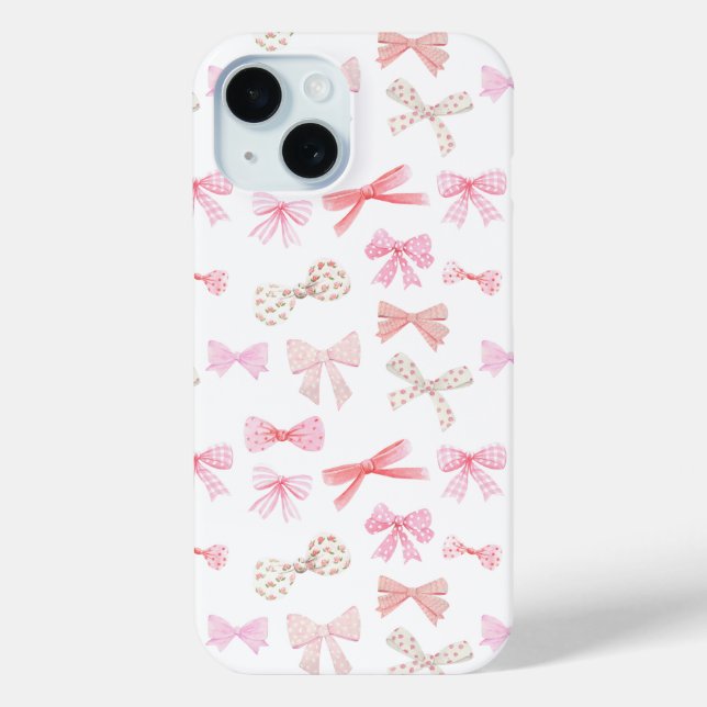 Coquette Ästhetik Light Pink Bows Case-Mate iPhone Hülle (Rückseite)