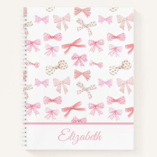 Coquette Ästhetik Light Pink Bows Notizbuch