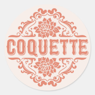 Coquette-Ästhetik Mädchen pastellrosa Runder Aufkleber