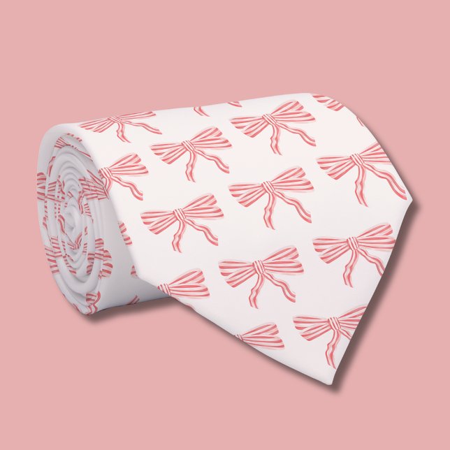 Coquette Ästhetik Rosa Bug Krawatte (Coquette pink bow neck tie)