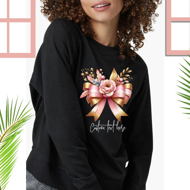 Coquette Ästhetisch Pink Bow Individuelle Name Swe Sweatshirt (Von Creator hochgeladen)