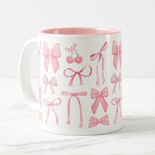 Coquette Ästhetische Niedlich Giro Feminine Pink B Zweifarbige Tasse