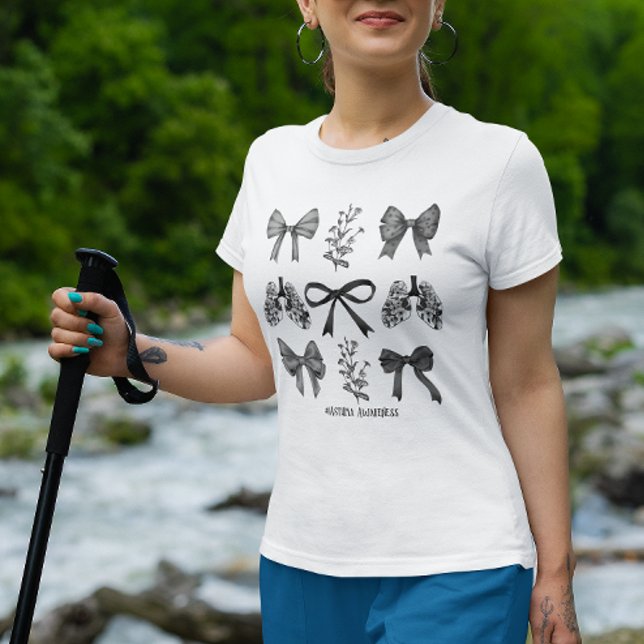 Coquette Asthma Awareness B&W Allergie T-Shirt (Von Creator hochgeladen)