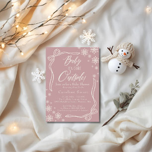 Coquette Baby it's Cold outside rosa Babyparty Einladung