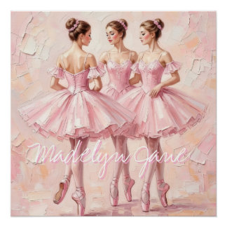 Coquette-Ballerina-Personalisiertes-Nursery-Poster Poster
