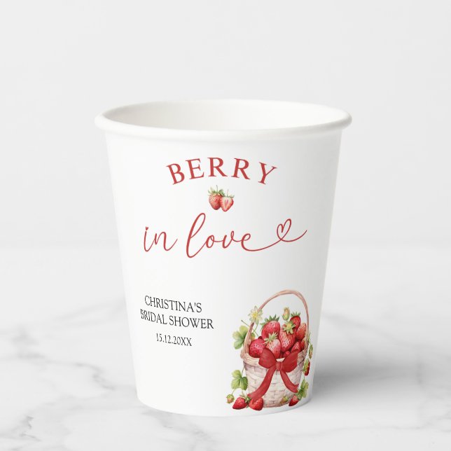 Coquette Berry in Liebe Brautparty Paper Cups Pappbecher (Vorderseite)