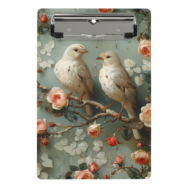 Coquette Birds Floral Mini Klemmbrett (Vorderseite)