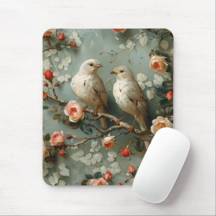 Coquette Birds Floral Mousepad