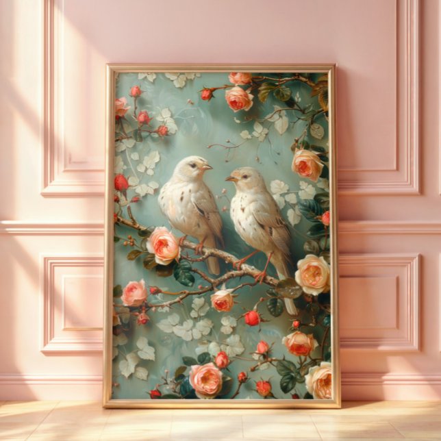 Coquette Birds Floral Poster (Von Creator hochgeladen)