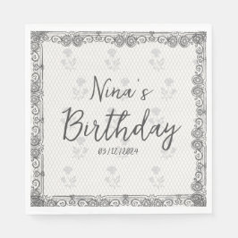 Coquette Black Bow & Disco Ball Elegante Serviette