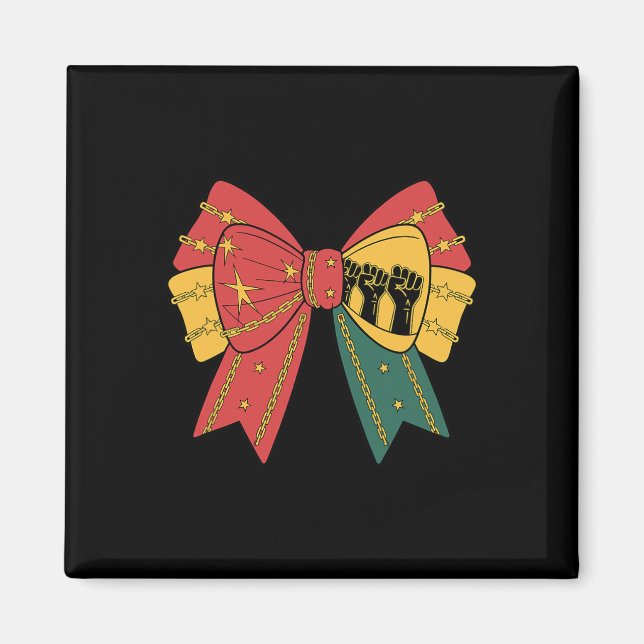 Coquette Black History Monte African American Bow Magnet (Vorne)