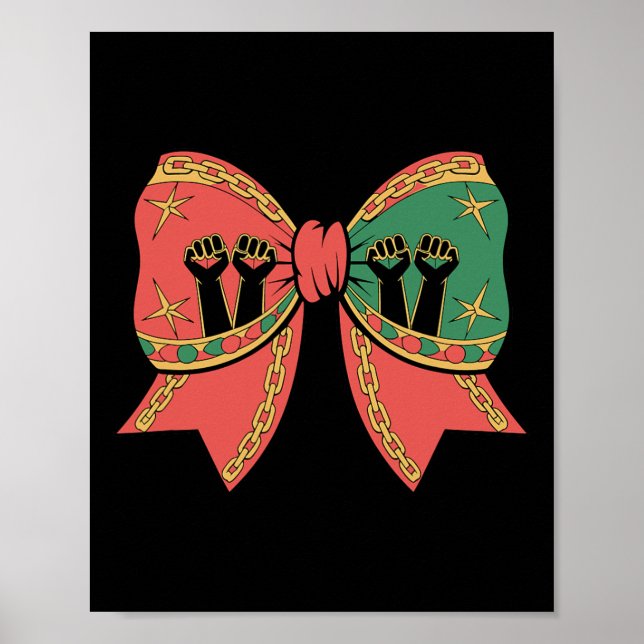 Coquette Black History Monte African American Bow Poster (Vorne)