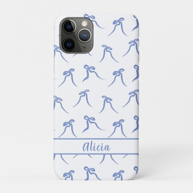 Coquette Blau und Weiße Bogen Case-Mate iPhone Hülle (Rückseite)