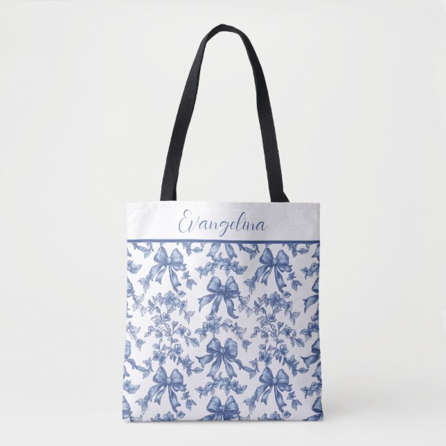 Coquette Blue and White Toile Bride Bachelorette (Vorderseite)