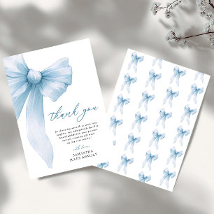 Coquette Blue Bow Brautparty Dankeskarte