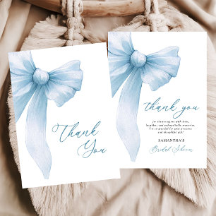 Coquette Blue Bow Brautparty Dankeskarte