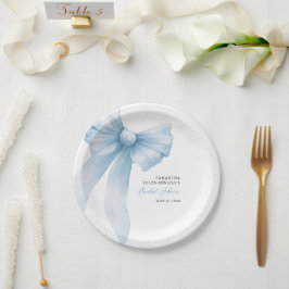 Coquette Blue Bow Brautparty Pappteller