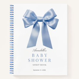 Coquette Blue Bow Ribbon Baby Showbook Notizbuch