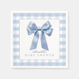 Coquette Blue Bow Ribbon Boy Baby Dusche Serviette