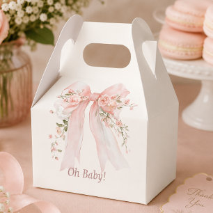 Coquette Blush Bow Baby Shower Geschenkschachtel
