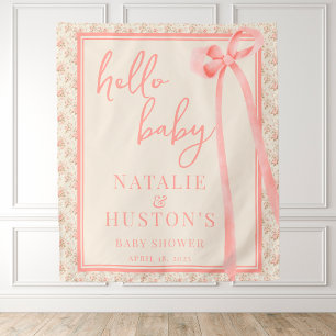 Coquette Blush Pink Bow Whimsical Niedlich Baby Du Wandteppich