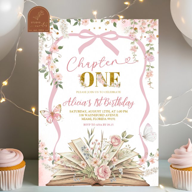 coquette blush pink storybook birthday einladung (Von Creator hochgeladen)