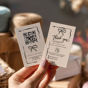 Coquette-Bogen-Logo-QR-Dankeschön-Bestellung Klein Visitenkarte