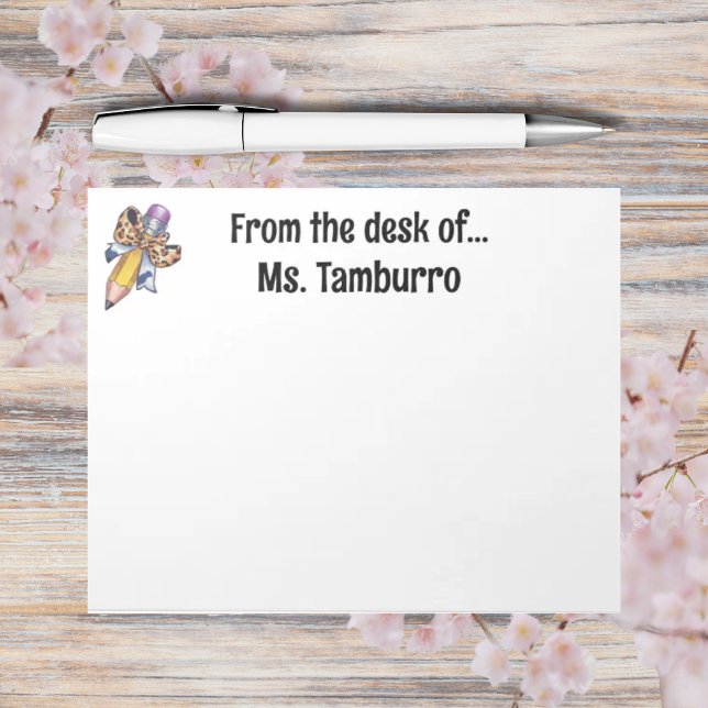 Coquette-Bogen personalisiert mit dem Namen zurück Notizblock (Von Creator hochgeladen)