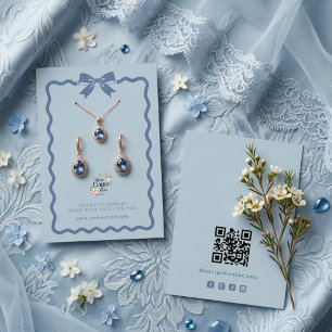 Coquette-Bogen-Schmuckdisplay-Branding Blau TMF26 Visitenkarte
