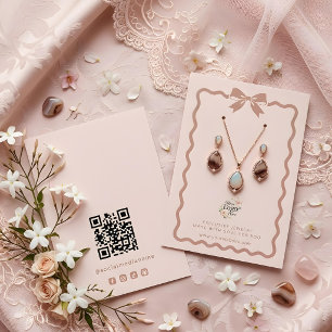 Coquette-Bogen-Schmuckdisplay-Branding Rosa TMF26 Visitenkarte