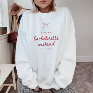 Coquette-Bogen-Schriftzug Individuelles Junggesell Sweatshirt
