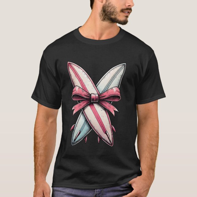 Coquette-Bogen-Surfing-Muttertag-Surfboarder-Surfe T-Shirt (Vorderseite)
