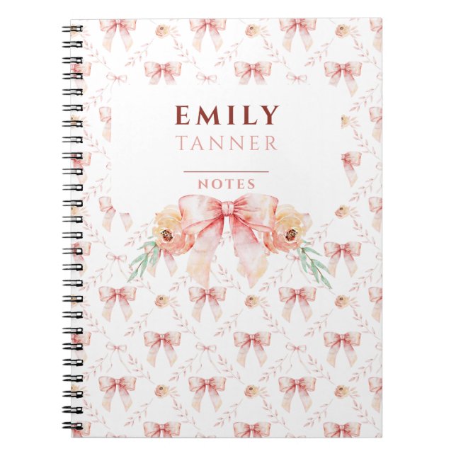 Coquette Bogen Wasserfarbe Notizblock (Vorderseite)