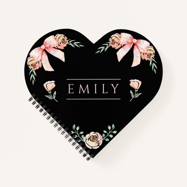 Coquette Bogen Wasserfarbe Notizbuch (Vorderseite)