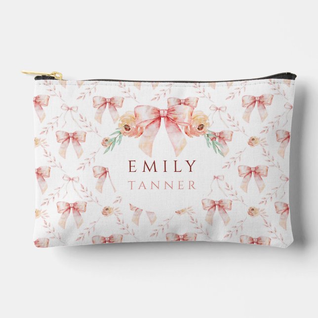 Coquette Bogen Wasserfarbe Zubehörtasche (Vorderseite)