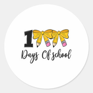 Coquette Bow 100 Tage Schulstift Mädchen Kinder Runder Aufkleber