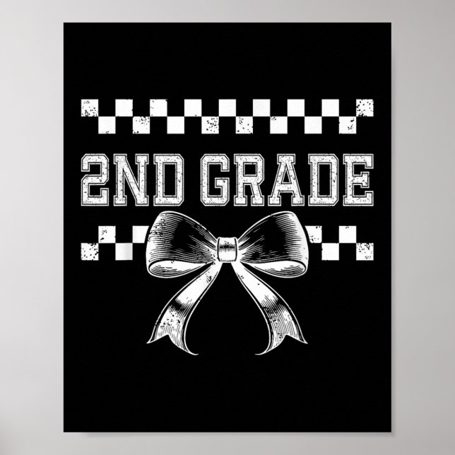 Coquette Bow 2. Klasse Zweite Lehrerin Frauen Kind Poster (Vorne)