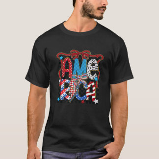 Coquette Bow 4. Juli USA Flag Patriot Ind T-Shirt