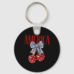 Coquette Bow America Cherry US Flag 4. Juli Pa Schlüsselanhänger