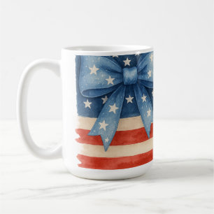 Coquette Bow American Flag Wasserfarbe 4. Juli Kaffeetasse