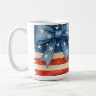 Coquette Bow American Flag Wasserfarbe 4. Juli Kaffeetasse