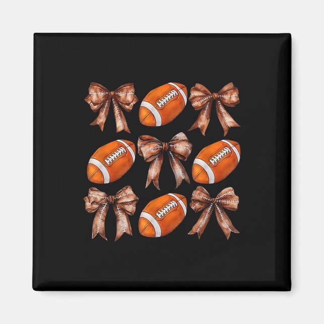 Coquette Bow American Footll Game Day Erntedank Magnet (Vorne)