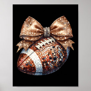 Coquette Bow American Footll Game Day Erntedank Poster