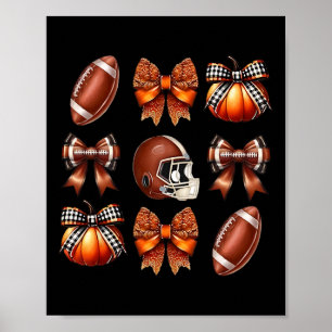 Coquette Bow American Footll Game Day Erntedank Poster