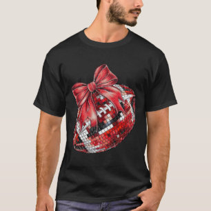 Coquette Bow American Footll Game Day Erntedank T-Shirt