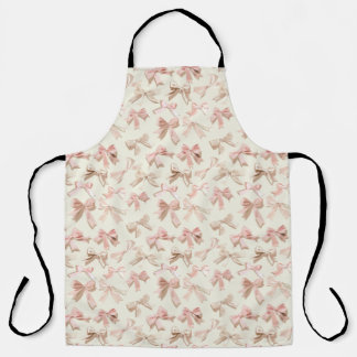 Coquette Bow Apron | Blush Pink Ribbon Pattern  Schürze